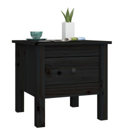 Table d'appoint Noir 40x40x39 cm Bois massif de pin