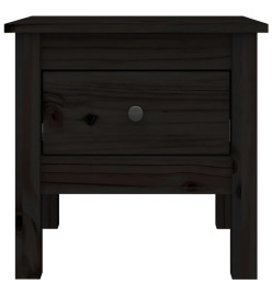 Table d'appoint Noir 40x40x39 cm Bois massif de pin