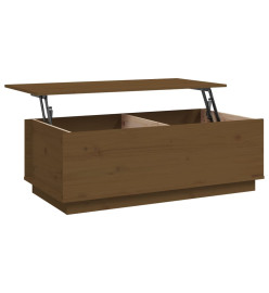 Table basse Marron miel 100x50x35 cm Bois massif de pin