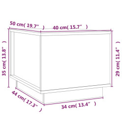 Table basse Noir 40x50x35 cm Bois massif de pin