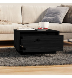 Table basse Noir 55x56x32 cm Bois massif de pin