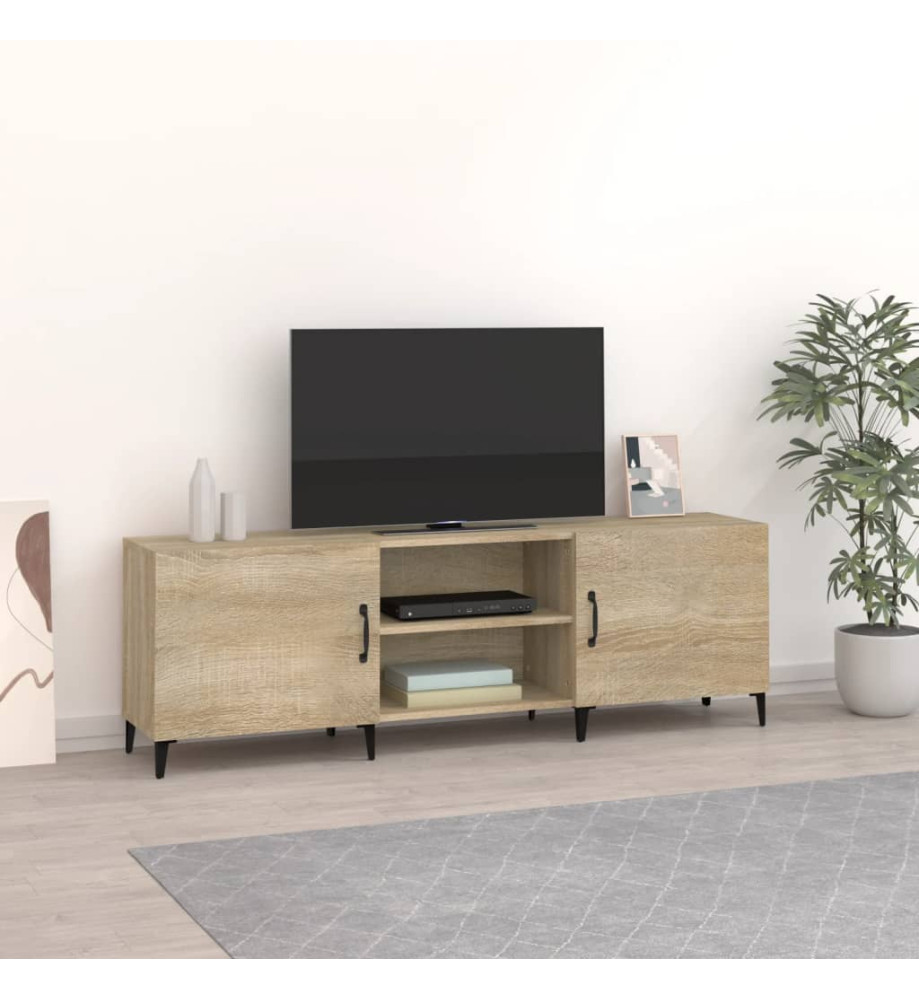 Meuble TV chêne sonoma 150x30x50 cm bois d'ingénierie