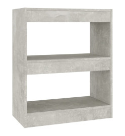 Bibliothèque/Séparateur de pièce Gris béton 60x30x72 cm