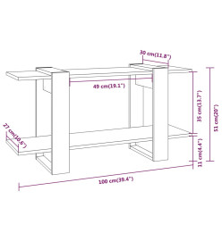 Bibliothèque Blanc 100x30x51 cm Bois d'ingénierie