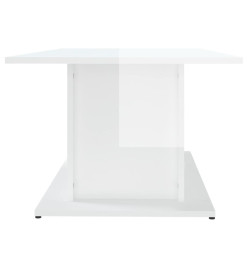 Table basse Blanc brillant 102x55,5x40 cm Aggloméré