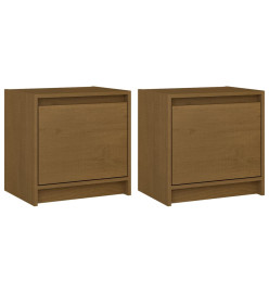 Tables de chevet 2 pcs Marron miel 40x30,5x40 cm Bois de pin