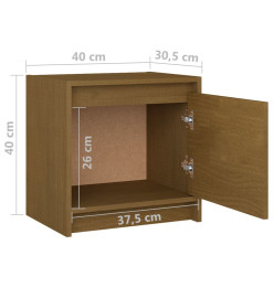 Tables de chevet 2 pcs Marron miel 40x30,5x40 cm Bois de pin