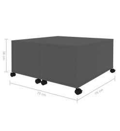 Table basse Gris 75x75x38 cm Aggloméré