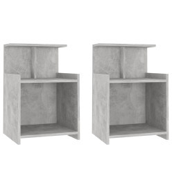 Tables de chevet 2 pcs Gris béton 40x35x60 cm Aggloméré