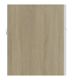 Armoire d'évier Blanc et chêne sonoma 90x38,5x46 cm Aggloméré