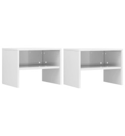 2 pcs Tables de chevet Blanc brillant 40 x 30 x 30 cm Aggloméré