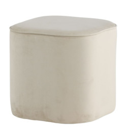 Venture Home Pouf Piff 44x44x41 cm Velours Blanc