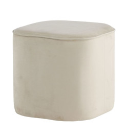 Venture Home Pouf Piff 44x44x41 cm Velours Blanc