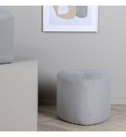 Venture Home Pouf Peg 46x46x41 cm Velours côtelé Gris