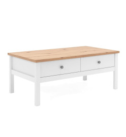 Finori Table basse Bergen 56A Blanc et chêne artisanal