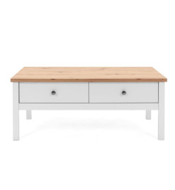 Finori Table basse Bergen 56A Blanc et chêne artisanal