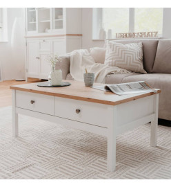 Finori Table basse Bergen 56A Blanc et chêne artisanal