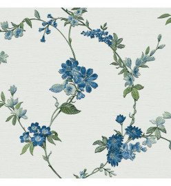 DUTCH WALLCOVERINGS Papier peint Flower Bleu clair