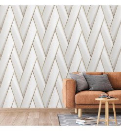 DUTCH WALLCOVERINGS Papier peint Geometric Blanc et doré