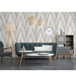 DUTCH WALLCOVERINGS Papier peint Geometric Blanc et doré