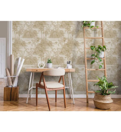 DUTCH WALLCOVERINGS Papier peint Tropical Beige et doré