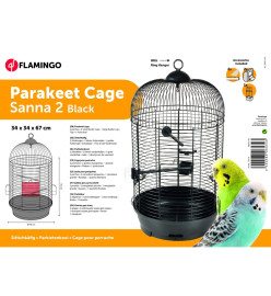 FLAMINGO Cage à perruches Sanna 2 34x34x67 cm Noir