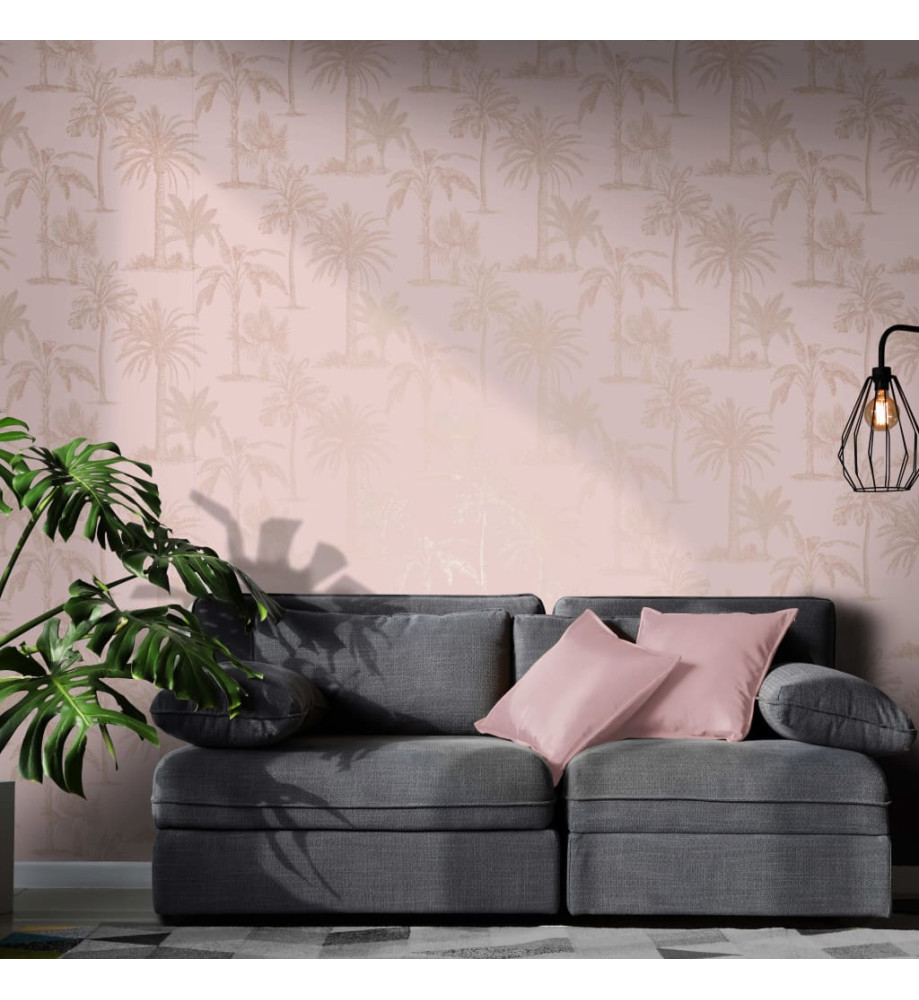 DUTCH WALLCOVERINGS Papier peint Arbres tropicaux Rose