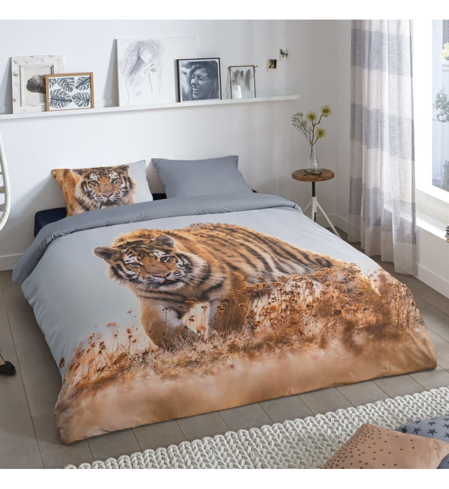 Good Morning Housse de couette TIGER 240x200/220 cm Multicolore