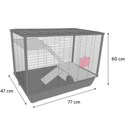 FLAMINGO Cage pour petits animaux Elsa Large 77x47x60 cm