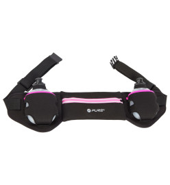 Pure2Improve Ceinture de course avec 2 bouteilles Noir et rose