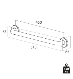 Tiger Barre d'appui de sécurité Libra 45 cm Chromé 1330230346