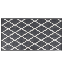 Tapis d'extérieur gris et blanc 80x150 cm design réversible