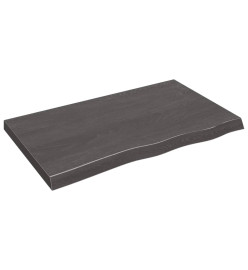 Étagère murale gris foncé 100x60x6 cm bois chêne massif traité