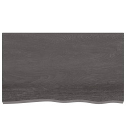 Étagère murale gris foncé 100x60x6 cm bois chêne massif traité