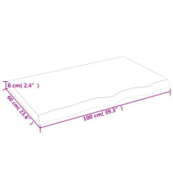 Étagère murale gris foncé 100x60x6 cm bois chêne massif traité