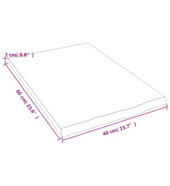 Étagère murale gris foncé 40x60x2 cm bois chêne massif traité