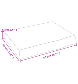 Étagère murale gris foncé 40x30x6 cm bois chêne massif traité