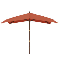 Parasol de jardin avec mât en bois terre cuite 300x300x273 cm