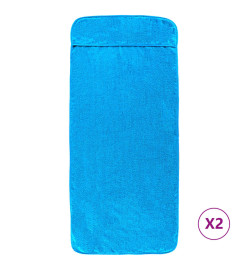 Serviettes de plage 2 pcs turquoise 75x200 cm tissu 400 GSM