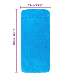 Serviettes de plage 2 pcs turquoise 75x200 cm tissu 400 GSM