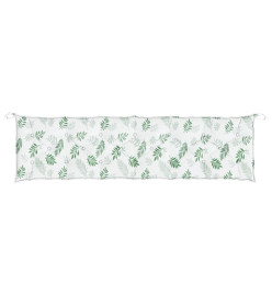 Coussins de banc de jardin lot de 2 motif de feuilles tissu