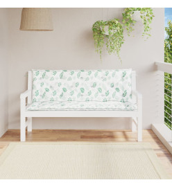 Coussins de banc de jardin lot de 2 motif de feuilles tissu