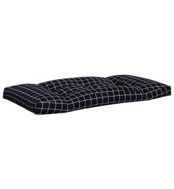 Coussins de palette 3 pcs motif à carreaux noir tissu Oxford