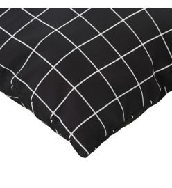 Coussins de palette 2 pcs motif à carreaux noir tissu Oxford