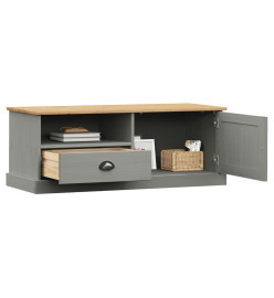 Meuble TV VIGO gris 106x40x40 cm bois massif de pin