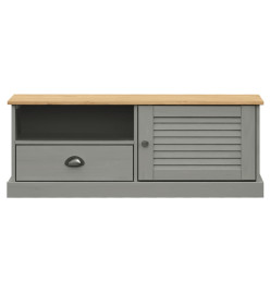 Meuble TV VIGO gris 106x40x40 cm bois massif de pin