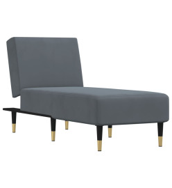 Chaise longue gris foncé velours