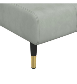 Chaise longue gris clair velours