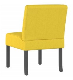 Fauteuil sans accoudoirs jaune clair tissu