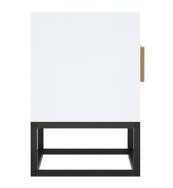 Meuble TV blanc 105x30x45 cm bois d'ingénierie et fer